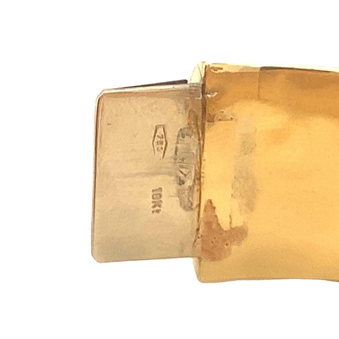 Taglio brillante Bracciale a cupola scanalata con diamanti in oro giallo 18K in vendita