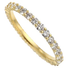 Bague d'éternité complète en or jaune 18 carats avec diamants  1,01ct  Taille 6.75