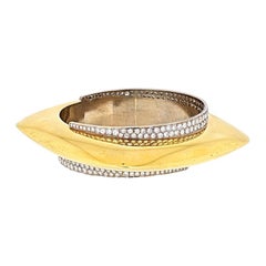Braccialetto geometrico con diamanti in oro giallo 18k