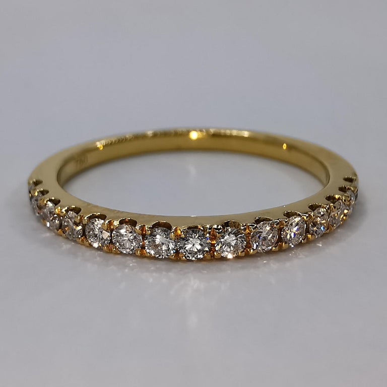 Customizable 18K Yellow Gold Diamond Half Eternity Band Wedding ...