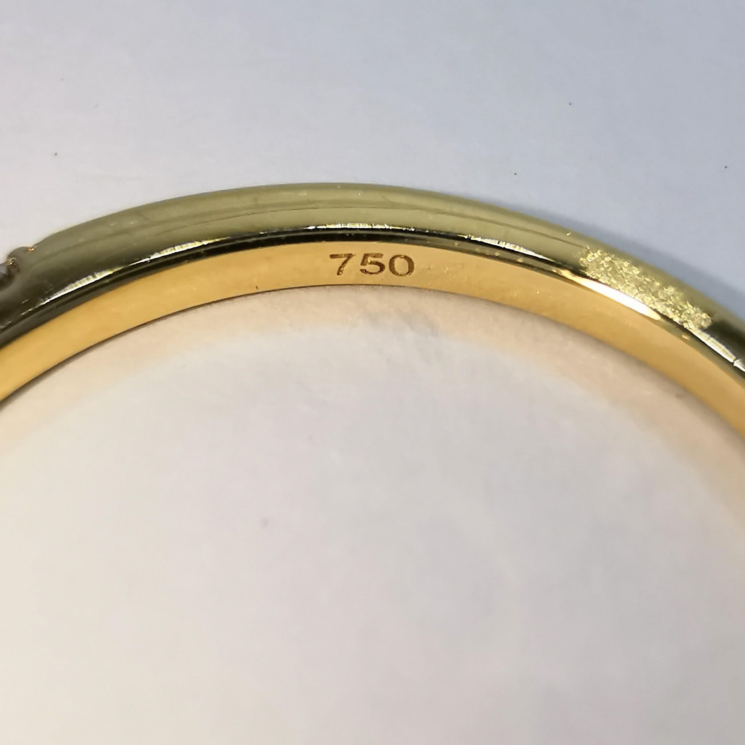 En venta: Media alianza de oro amarillo de 18 quilates con diamantes apilable Anillo de moda  5