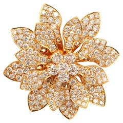 18K Yellow Gold Diamond Hinged-Petal Flower Ring