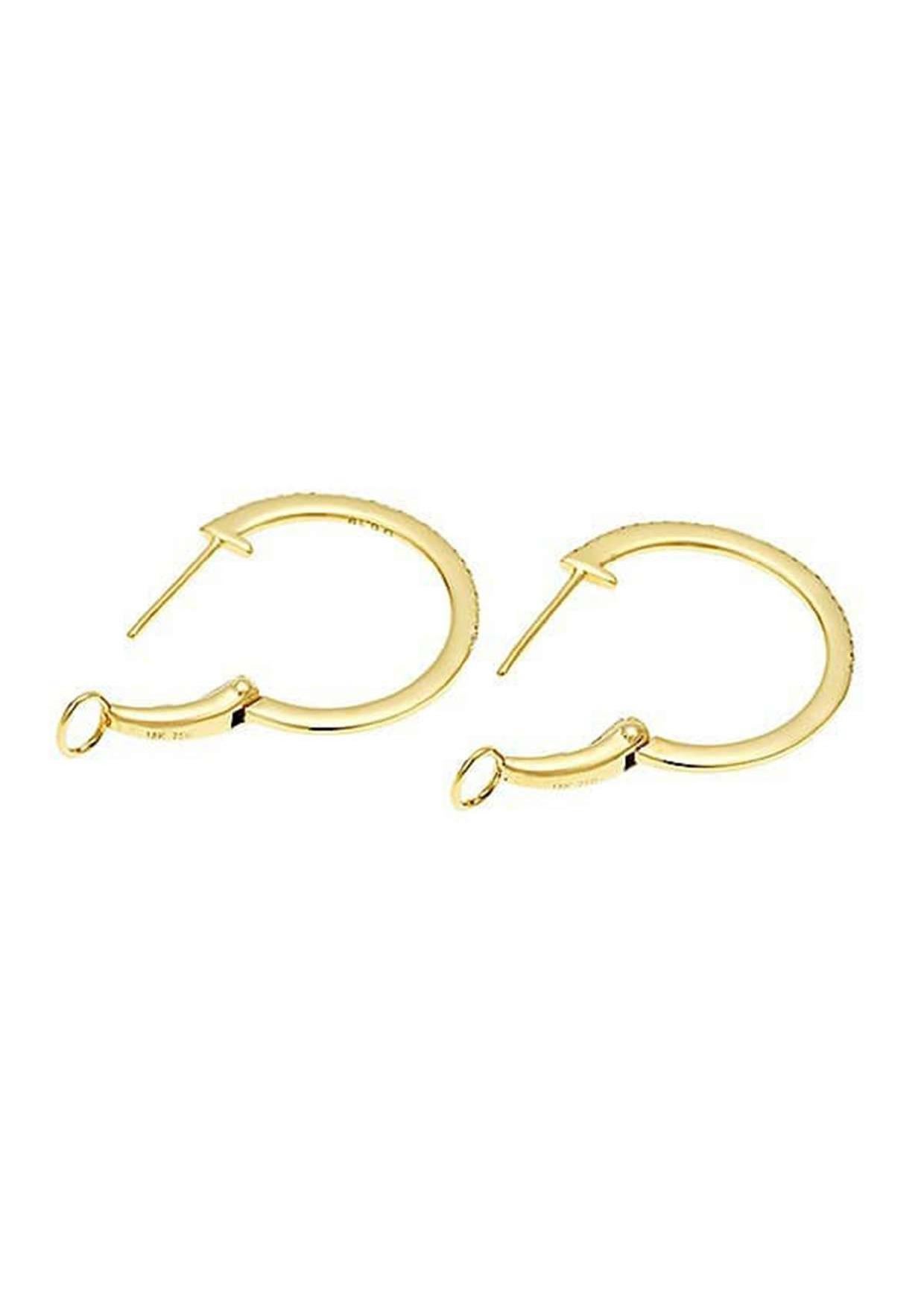 Artist 18K Yellow Gold Diamond Hoop Earrings, 0.19ct For Sale