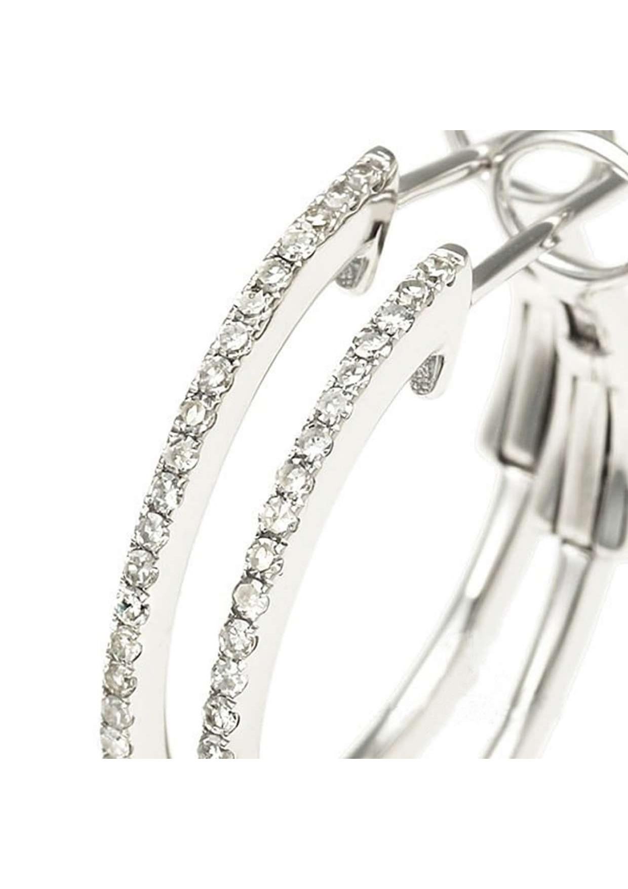 Adorn your ears with these stunning 18K Yellow Gold Diamond Hoop Earrings, featuring sparkling diamonds totaling 0.19ct.

Details:

* SKU: cin416
* Material: 18K Yellow Gold
* Jewelry Type: Earrings
* Size: Approximately 20.5mm x 1.1mm
* Diamond