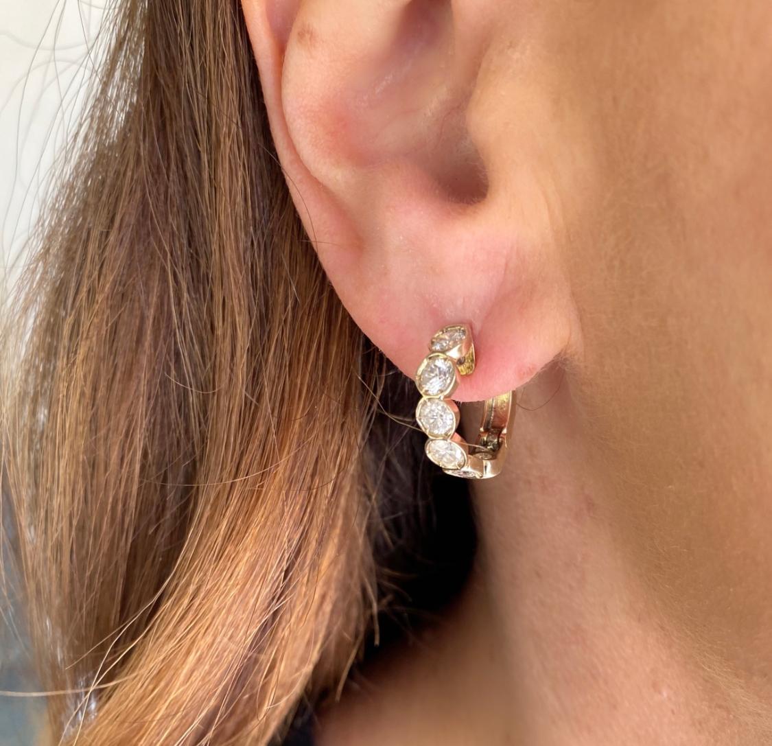 18 Karat Gelbgold Diamant-Ohrringe mit Diamanten Damen