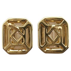 18k Yellow Gold Diamond Illusion Set Stud Earrings