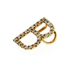 18K Yellow Gold Diamond Initial "B" Letter Pendant Charm