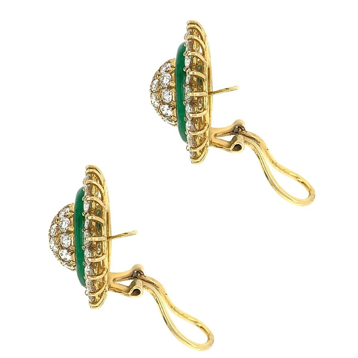 18K Yellow Gold Diamond Jade Clip- On Earrings

Metal: 18K Yellow Gold
Condition: Excellent
Stamped: 750 18K
Width: 0.8 inch
Item Weight: 16.2 grams
Gemstone: Diamond, Jade
Type: Clip- On 
Has a Certificate.

SKU#E-01385
