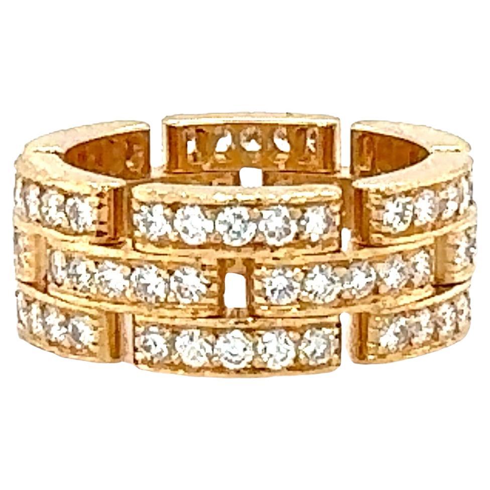 18K Yellow Gold Diamond Maillon Panthere Band For Sale