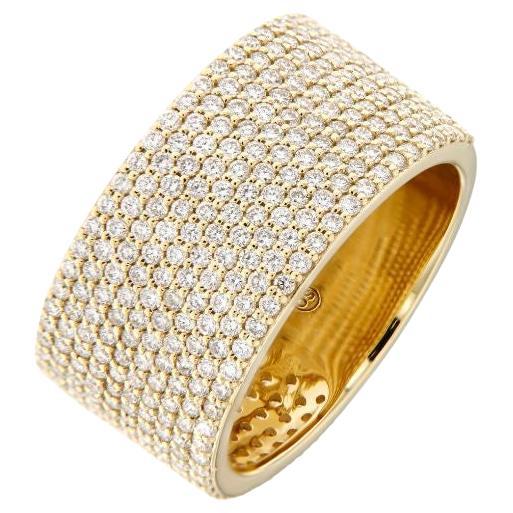 18K Yellow Gold Diamond Micropave Ring - Large Cigar Ring