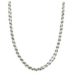 18K Yellow Gold Diamond Multi Strand Necklace 