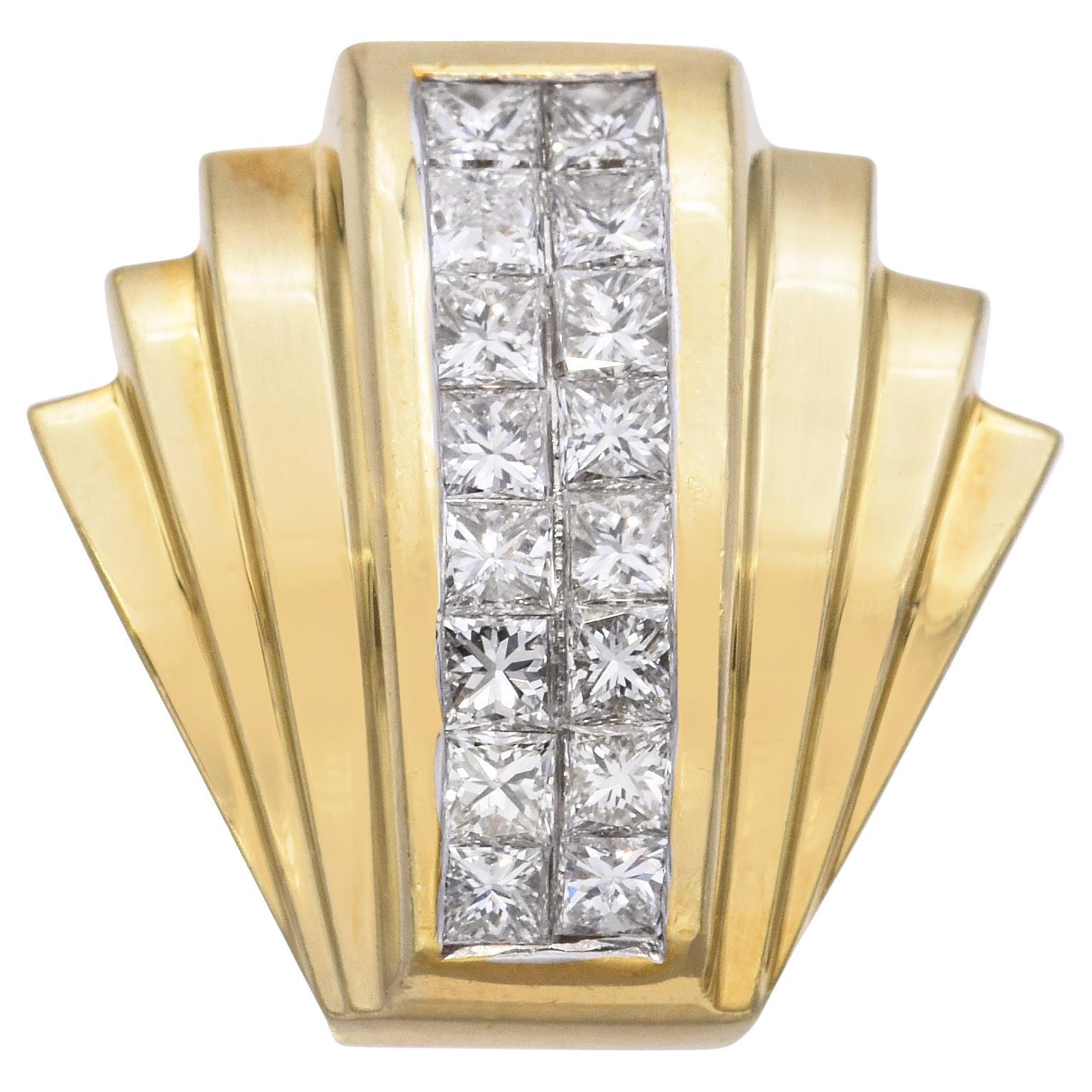 18k Yellow Gold Diamond Omega Slide Pendant