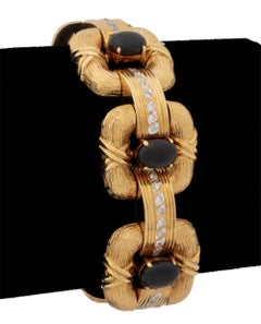 Pulsera Ónix Diamante Oro Amarillo 18K