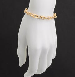 18k Yellow Gold & Diamond Oval Link Bracelet
