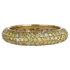18K Yellow Gold Diamond Pavé Band Ring