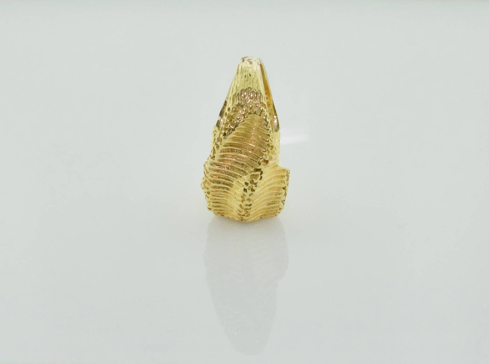 18 Karat Yellow Gold Diamond Pave Ring 2