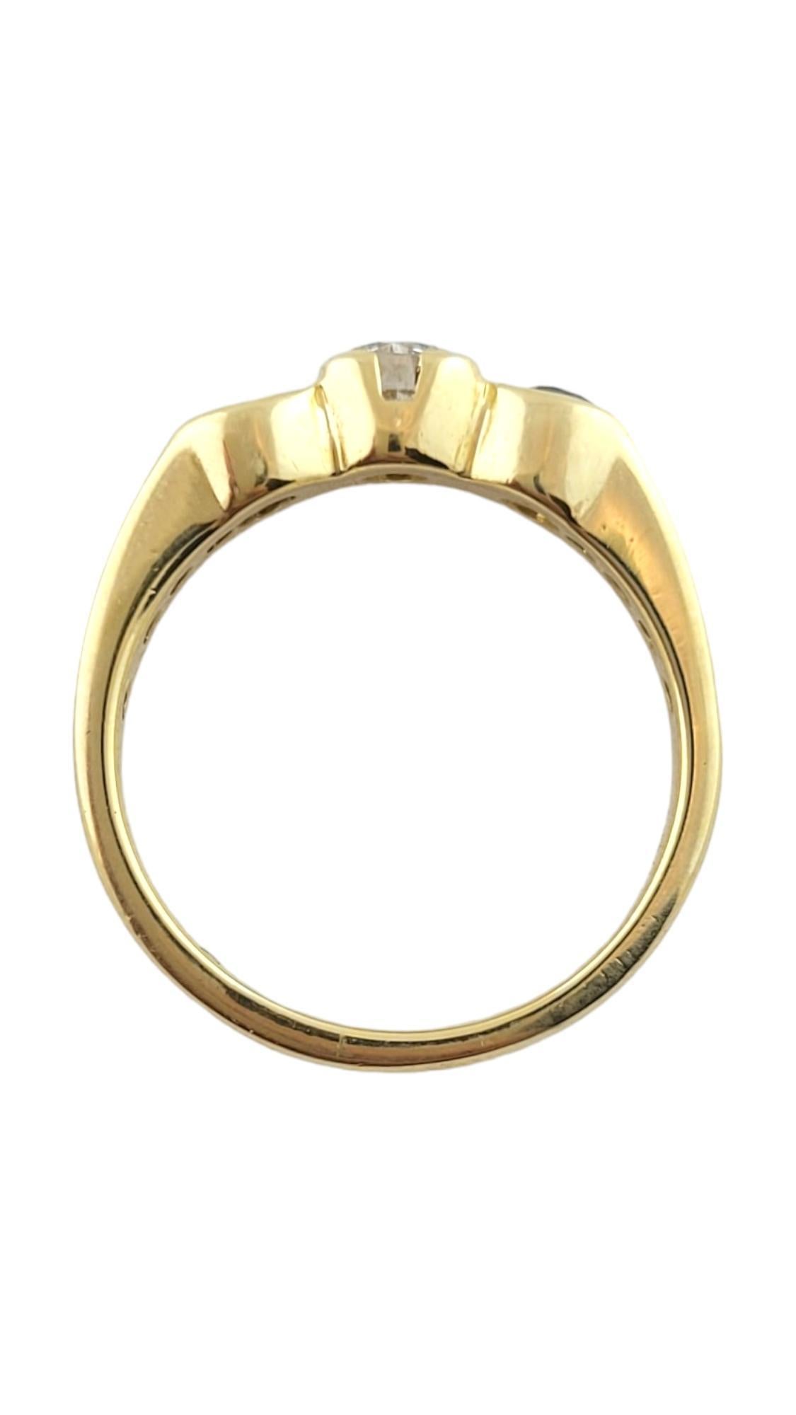 18 Karat Gelbgold Diamant, rosa Turmalin & blauer Zirkon Trinity-Stil Ring #18057 (Brillantschliff) im Angebot