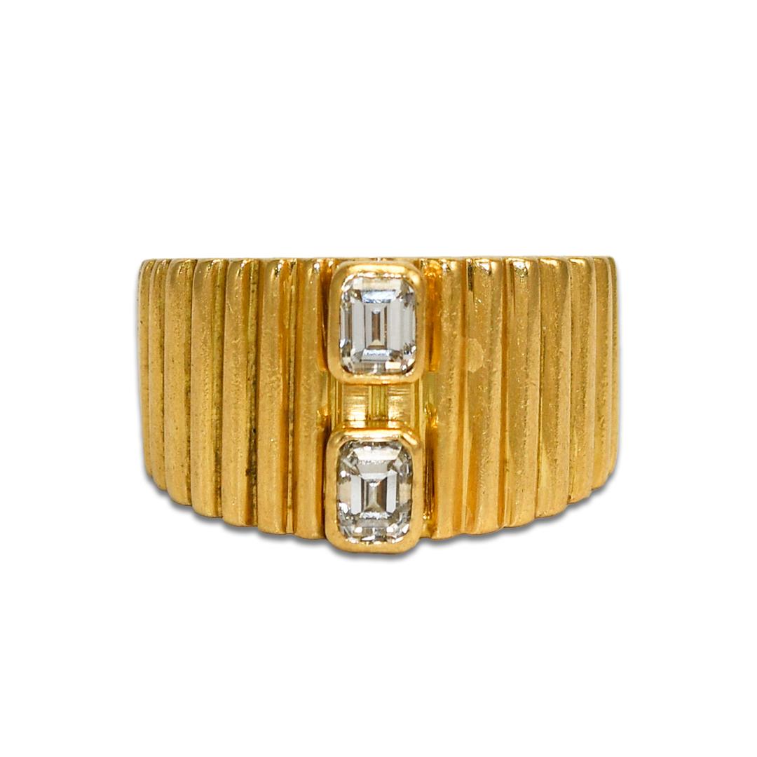 18K Yellow Gold Diamond Ring 0.30ct For Sale