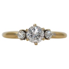 Bague en or jaune 18K avec diamant 0.55ct