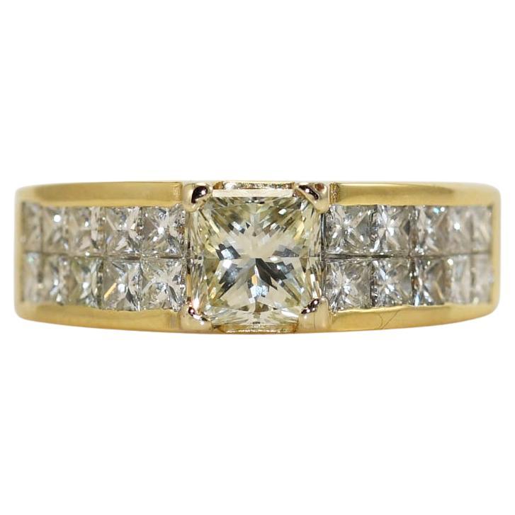 18K Yellow Gold Diamond Ring 2.00ct