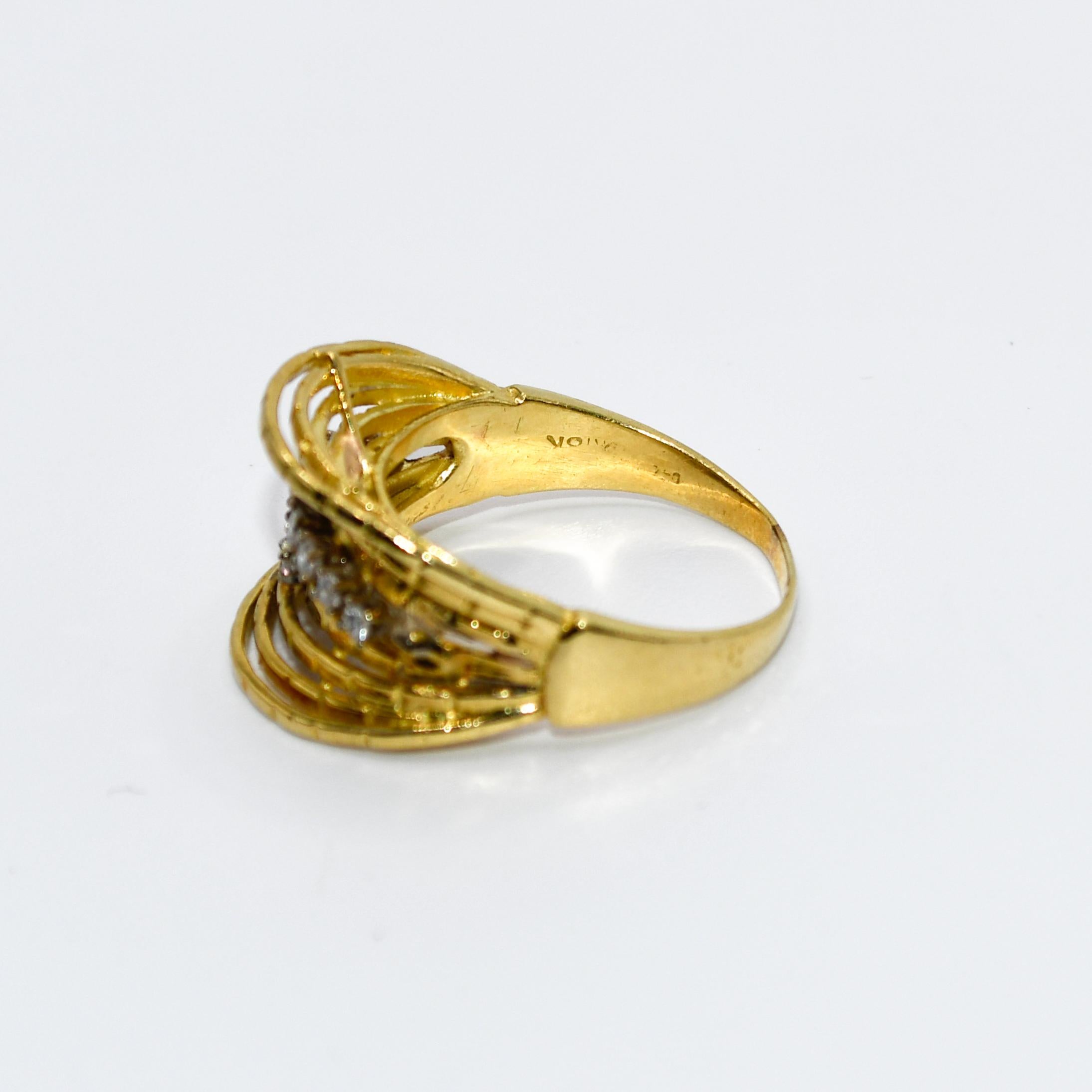 18k Yellow Gold Diamond Ring, 7.6gr For Sale 2