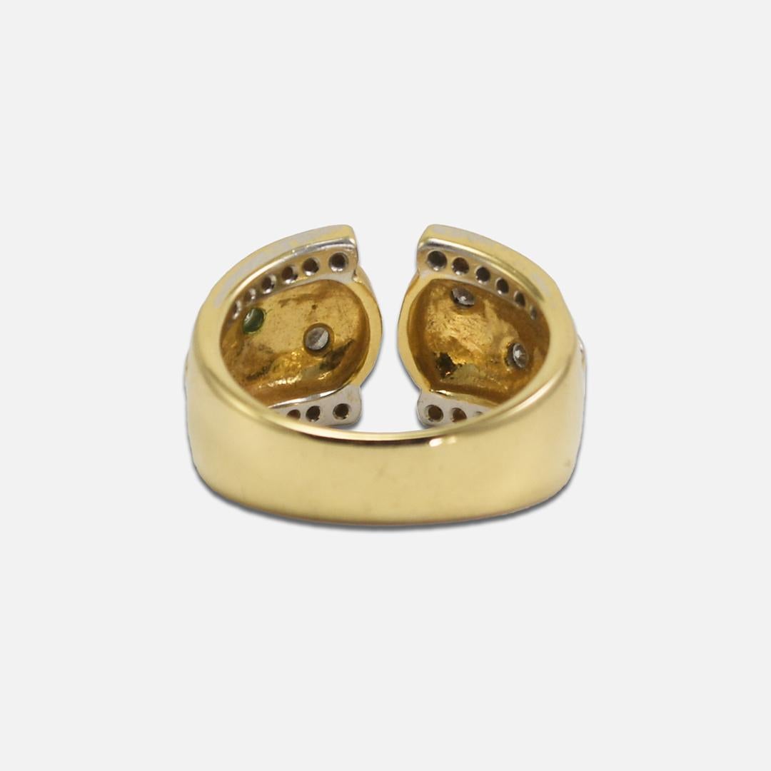 Round Cut 18K Yellow Gold Diamond Ring Band 0.35ct For Sale