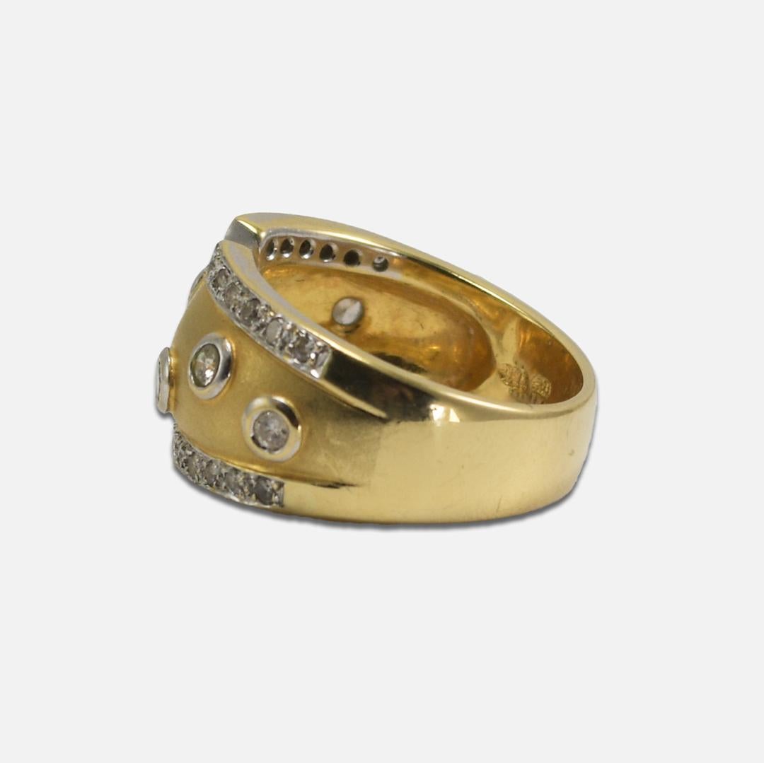 18K Yellow Gold Diamond Ring Band 0.35ct In Excellent Condition For Sale In Laguna Beach, CA
