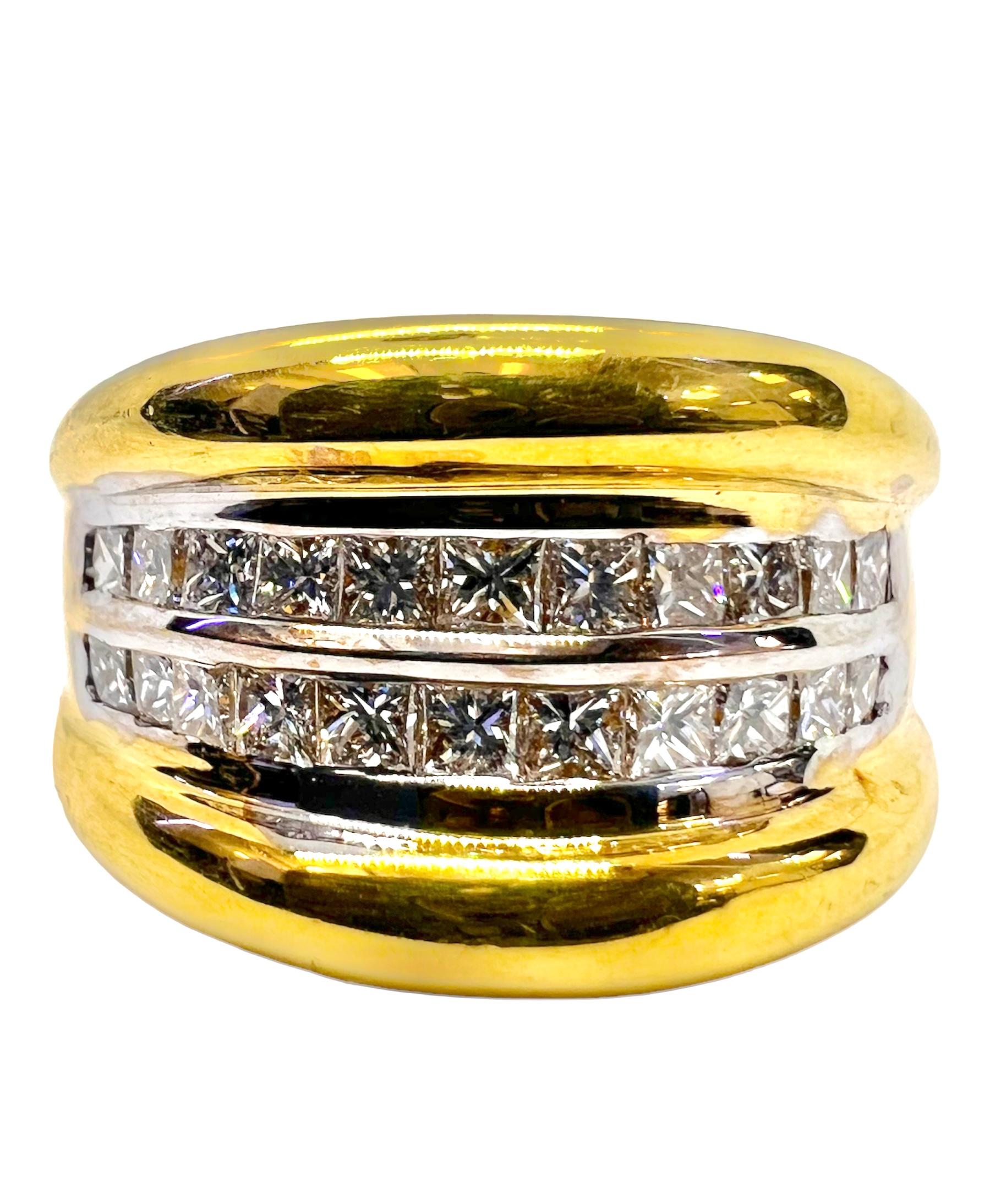 18K yellow gold ring with square cut diamonds.

Sophia D by Joseph Dardashti LTD has been known worldwide for 35 years and are inspired by classic Art Deco design that merges with modern manufacturing techniques.  