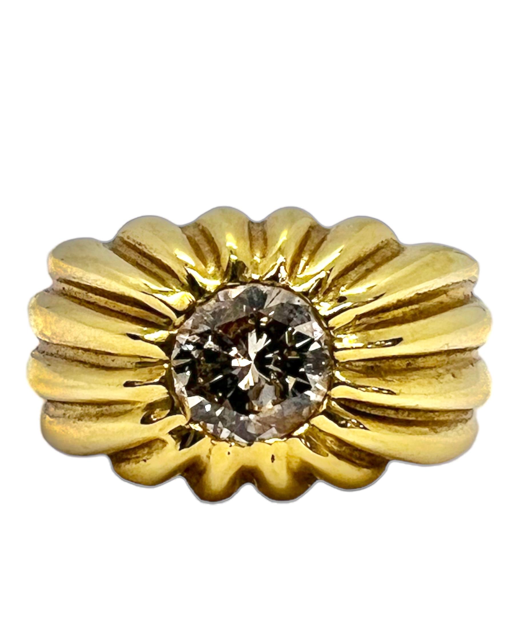 18K yellow gold ring with round center diamond.

Sophia D by Joseph Dardashti LTD has been known worldwide for 35 years and are inspired by classic Art Deco design that merges with modern manufacturing techniques. 