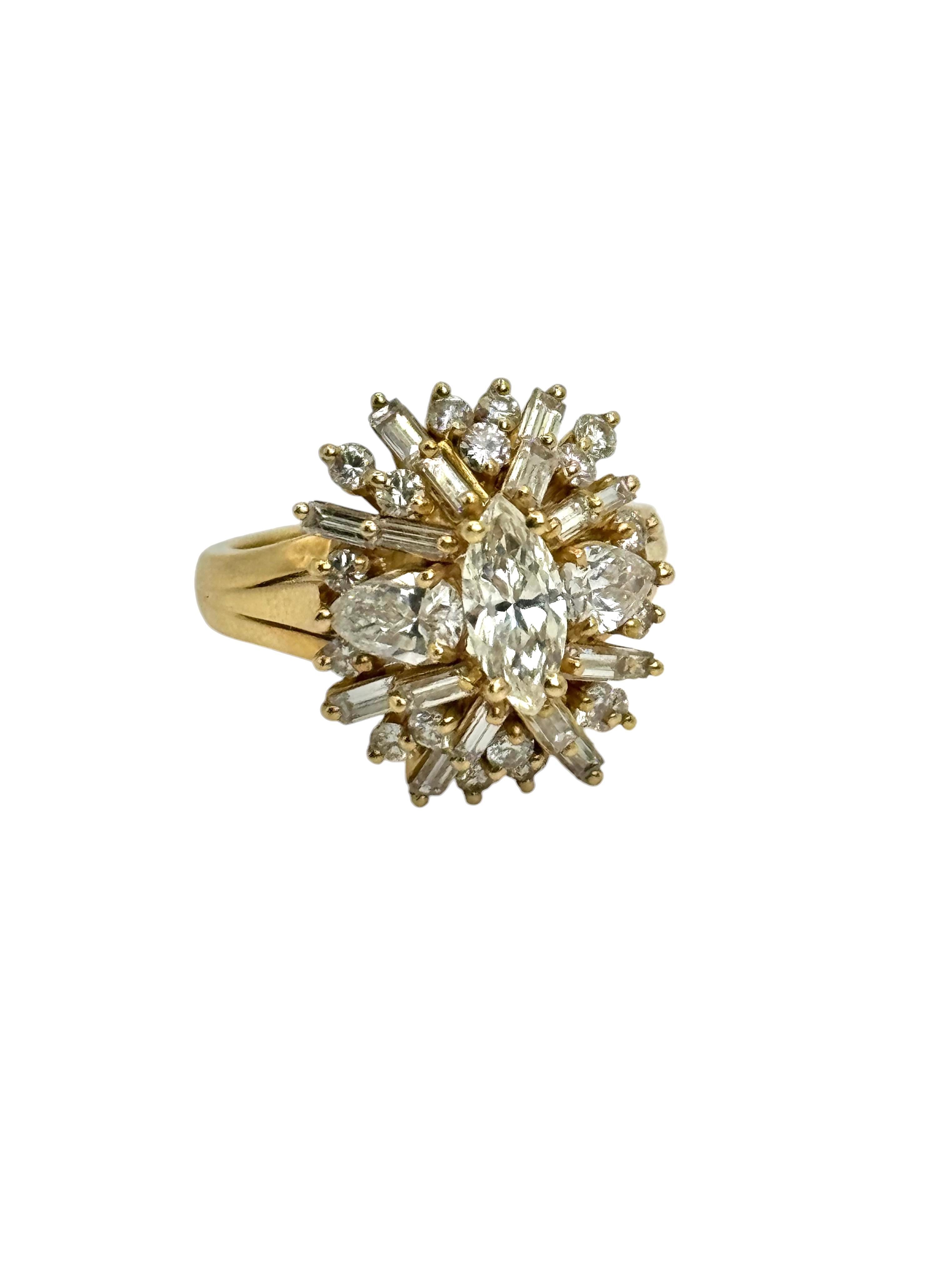 Bague en or jaune 18 carats avec diamant Excellent état - En vente à Great Neck Plaza, NY