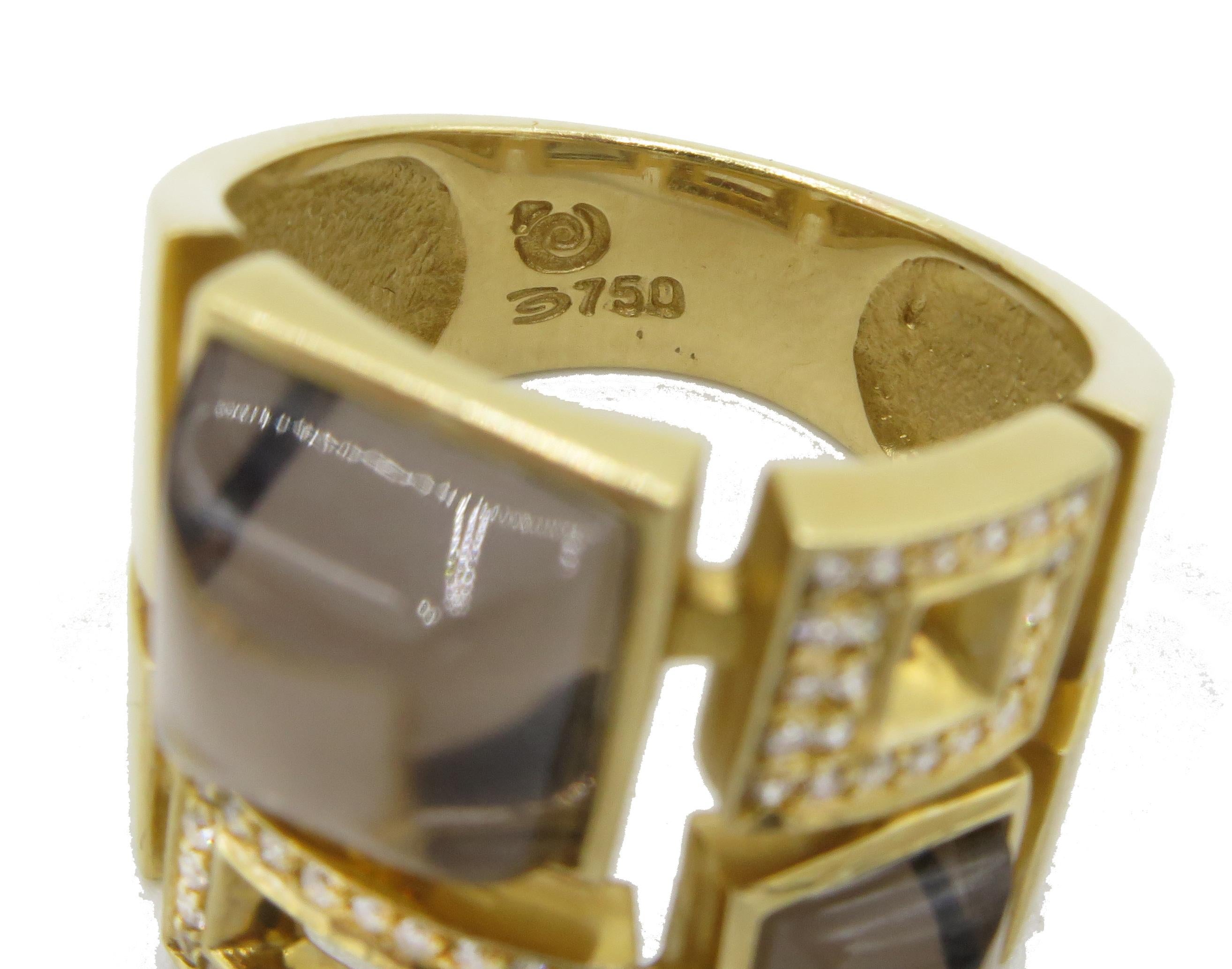 Women's or Men's 18 Karat Yellow Gold Diamond Ring