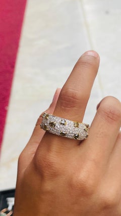 18 Karat Solid Yellow Gold 6.3 Carats Diamond Wedding Band Ring