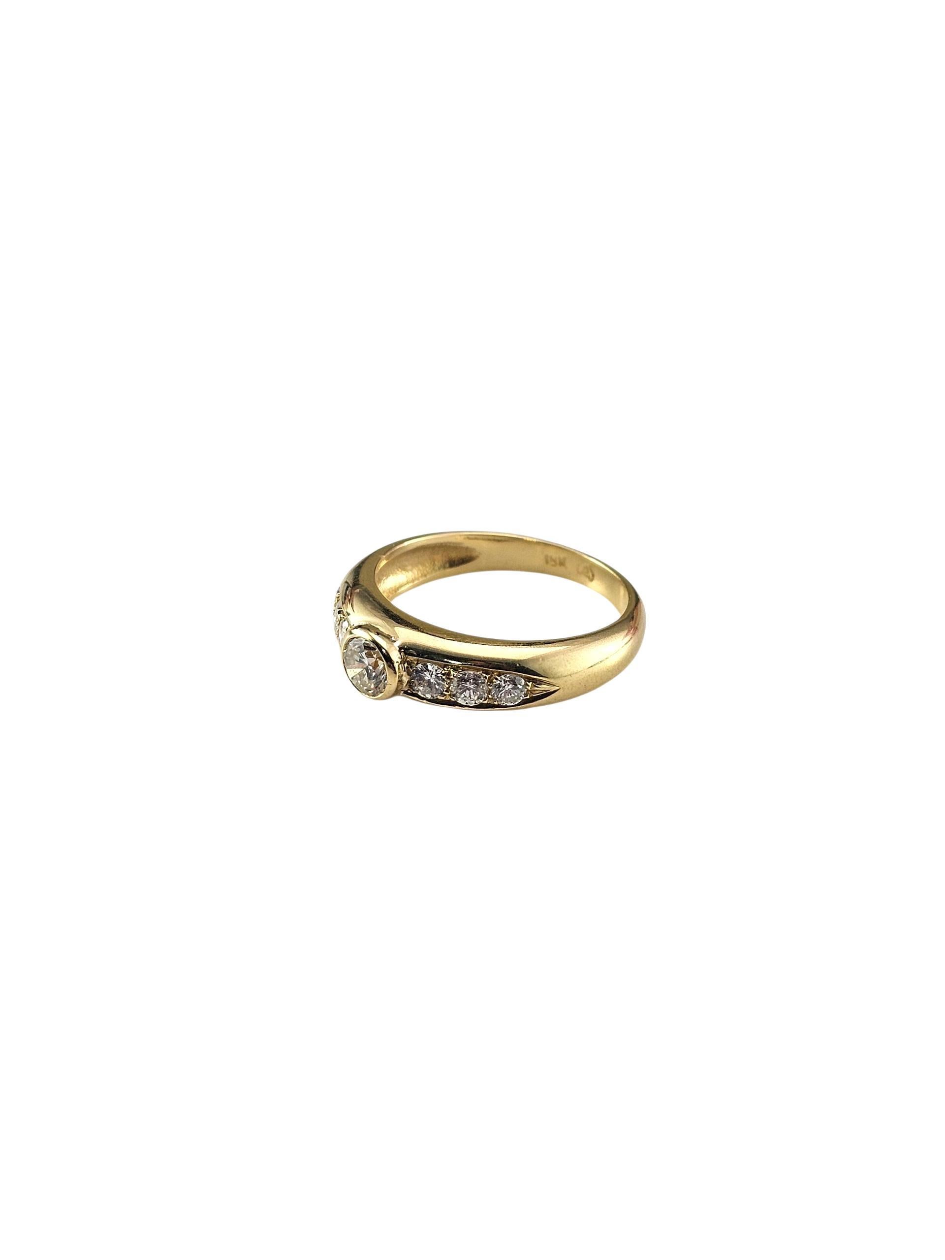 Contemporain Bague en or jaune 18K avec diamant Taille 5.5 #23636 en vente