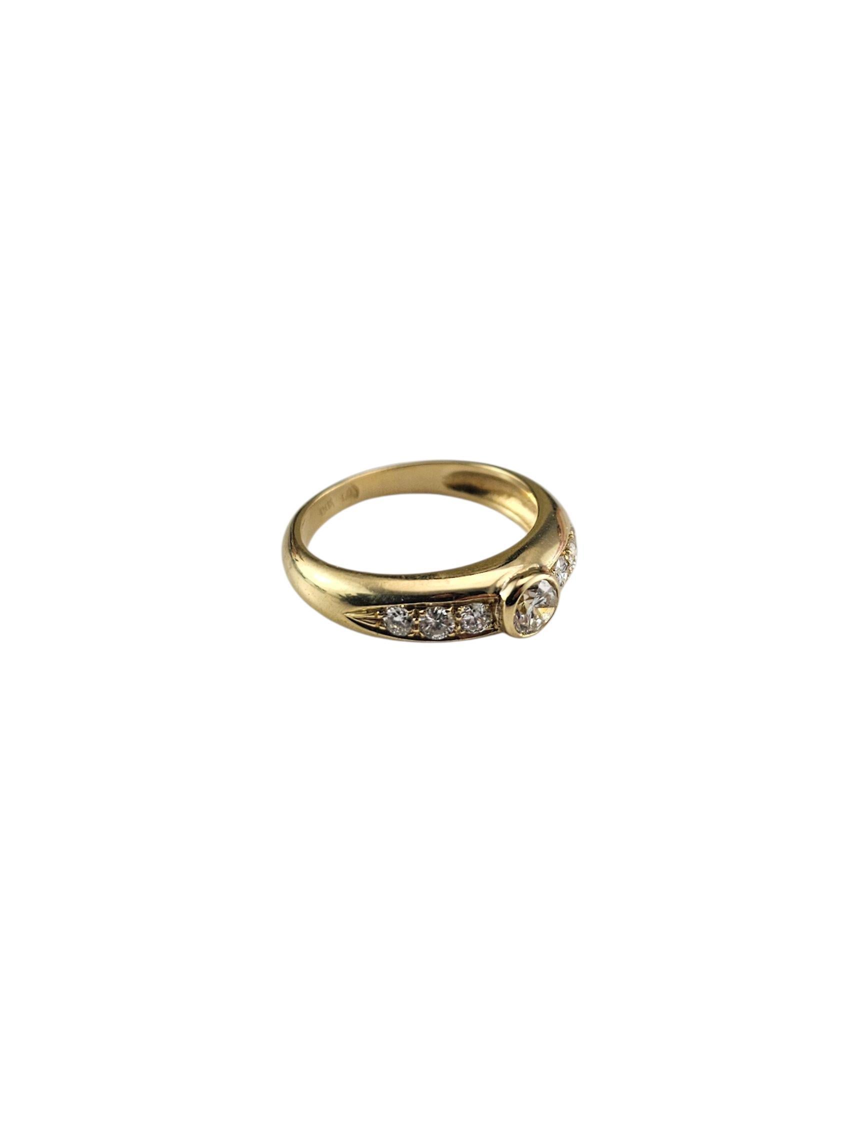 Taille brillant Bague en or jaune 18K avec diamant Taille 5.5 #23636 en vente