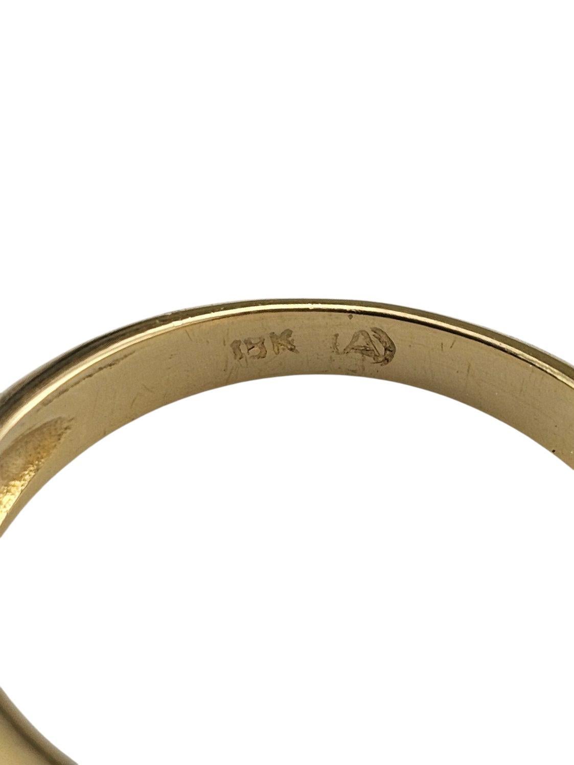 Bague en or jaune 18K avec diamant Taille 5.5 #23636 Bon état - En vente à Washington Depot, CT