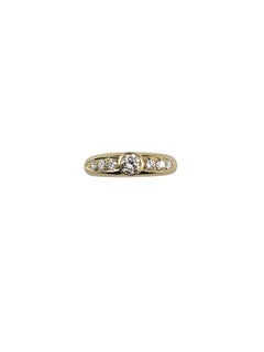 18K Yellow Gold Diamond Ring Size 5.5 #23636