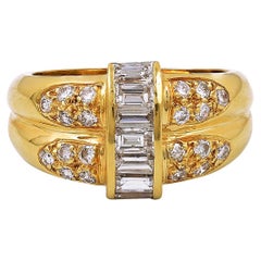 Bague en or jaune 18 carats avec diamants