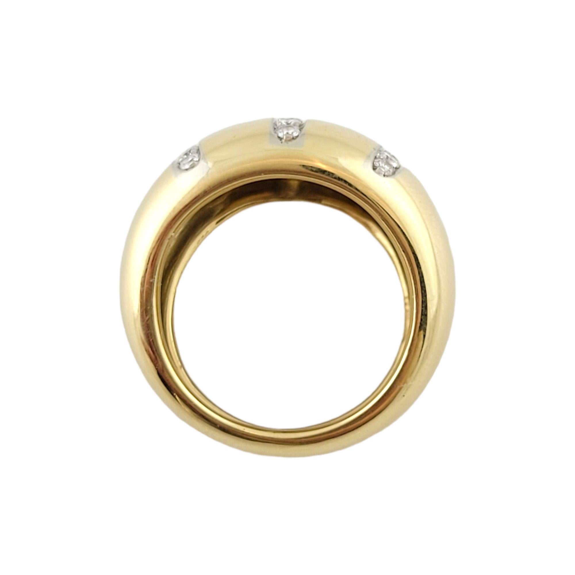 18k Yellow Gold Diamond Rounded Edge Dome Ring Band For Sale 2