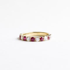 18k Yellow Gold Diamond Ruby Anniversary Band