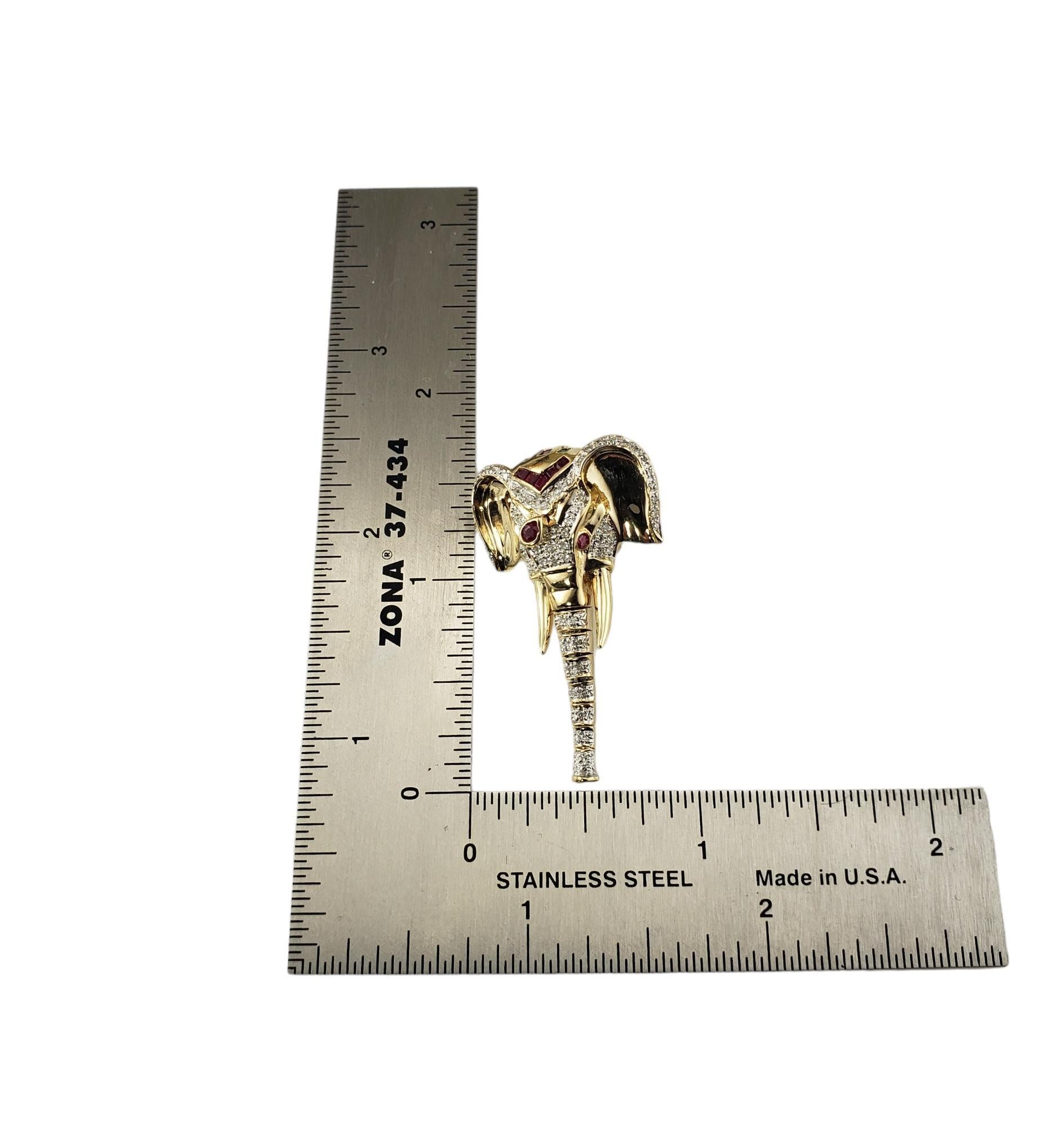 18 Karat Gelbgold Diamant Rubin Saphir & Smaragd Elefant Anhänger #17049 3