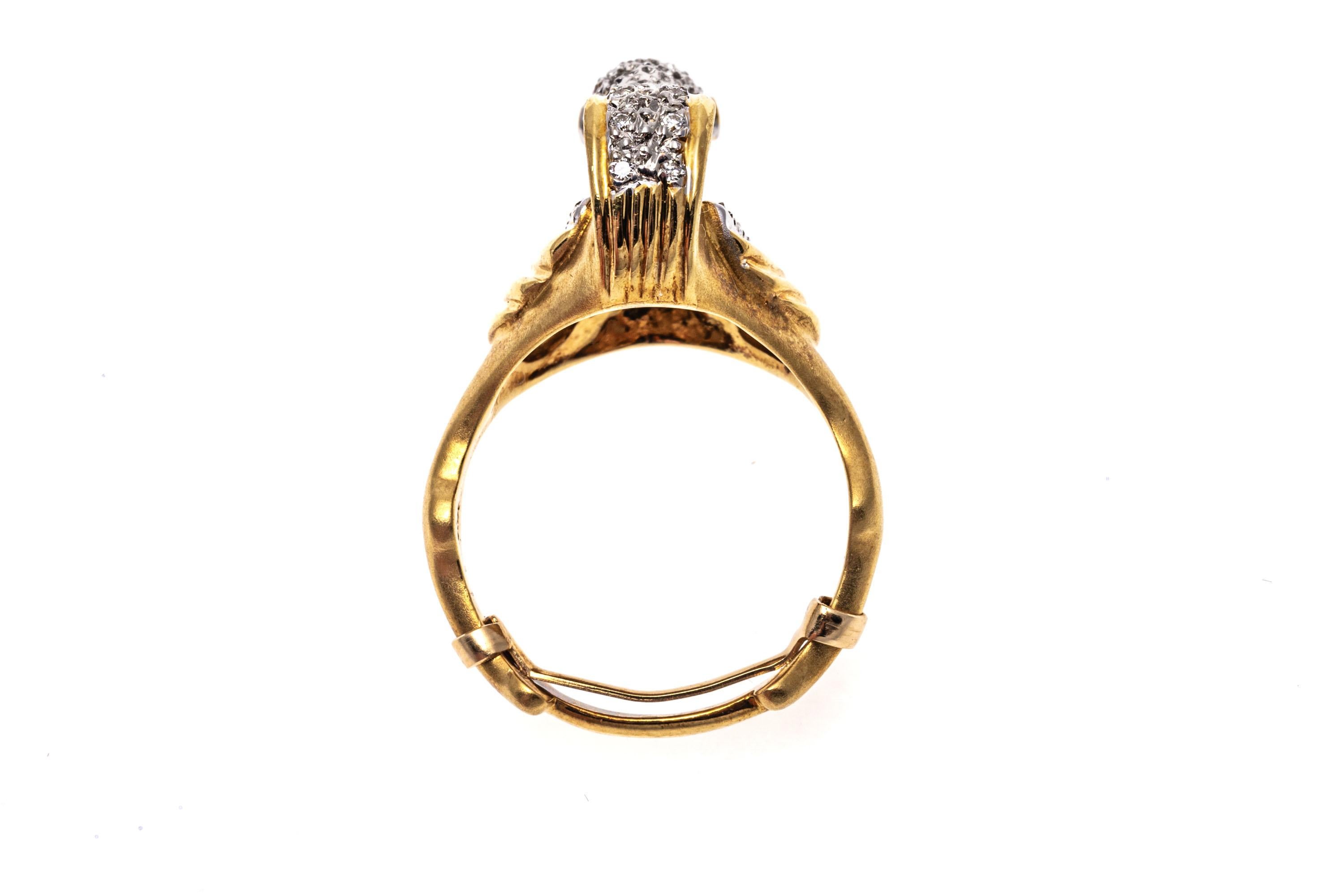 18k Yellow Gold Diamond Set Flamingo Ring For Sale 4