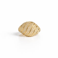 18K yellow Gold & Diamond Signet Ring