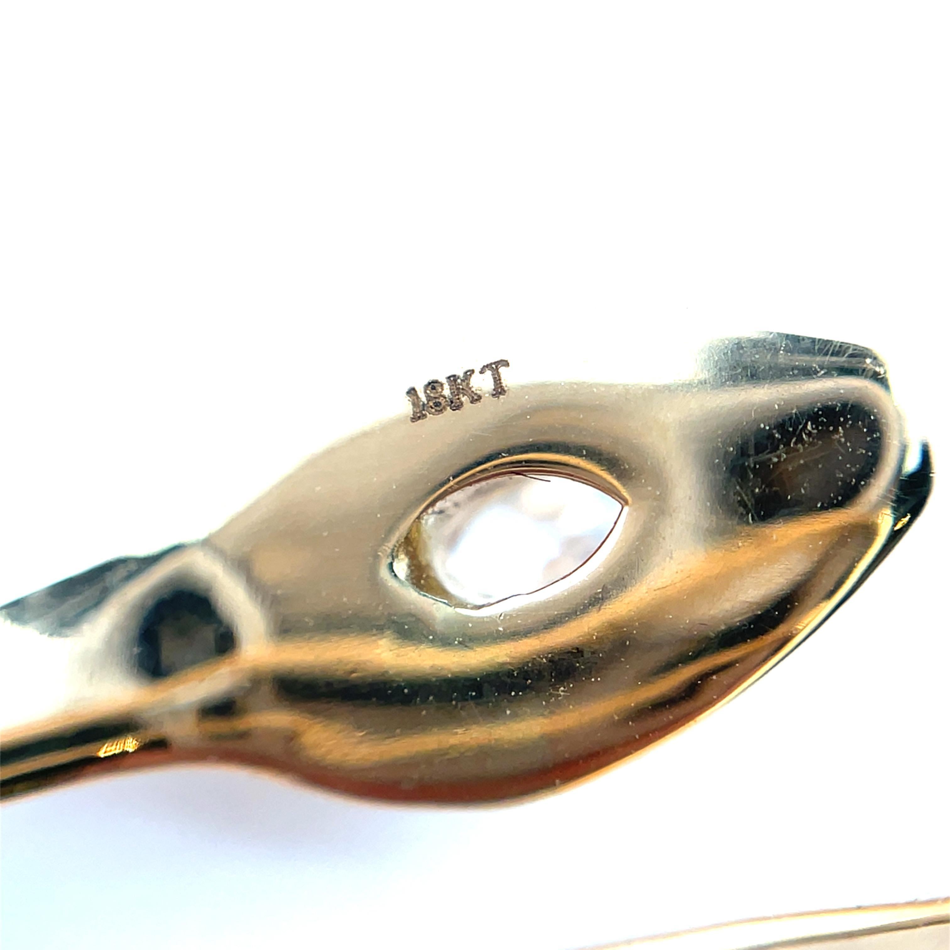 18k Yellow Gold Diamond Snake Ring - image 3