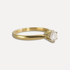 18K Yellow Gold Diamond Solitaire Ring 0.50ct