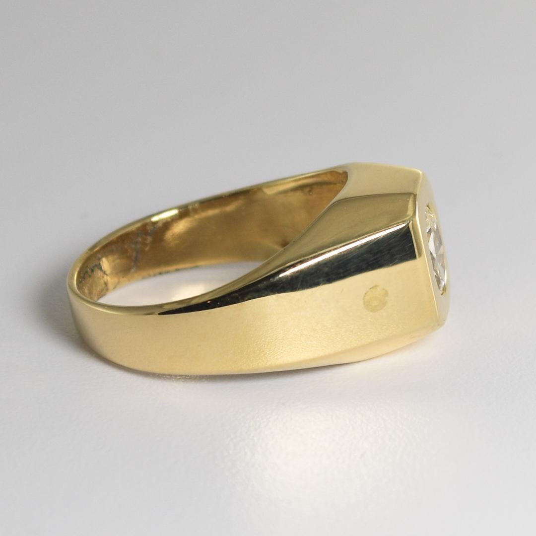 Anillo solitario de diamantes de oro amarillo de 18 quilates 0,50 ct Corte oval