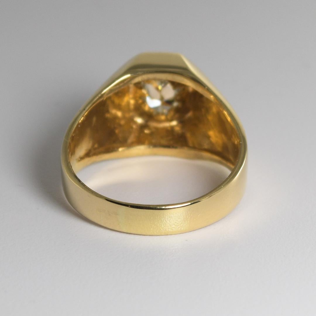 Anillo solitario de diamantes de oro amarillo de 18 quilates 0,50 ct en Excelente Estado en Laguna Beach, CA