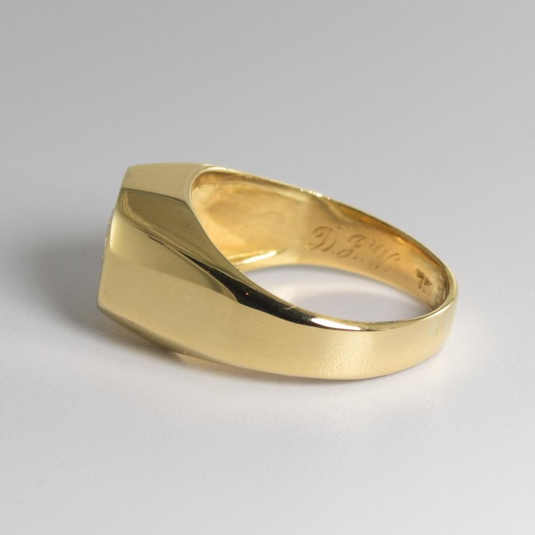 Femenino o masculino Anillo solitario de diamantes de oro amarillo de 18 quilates 0,50 ct