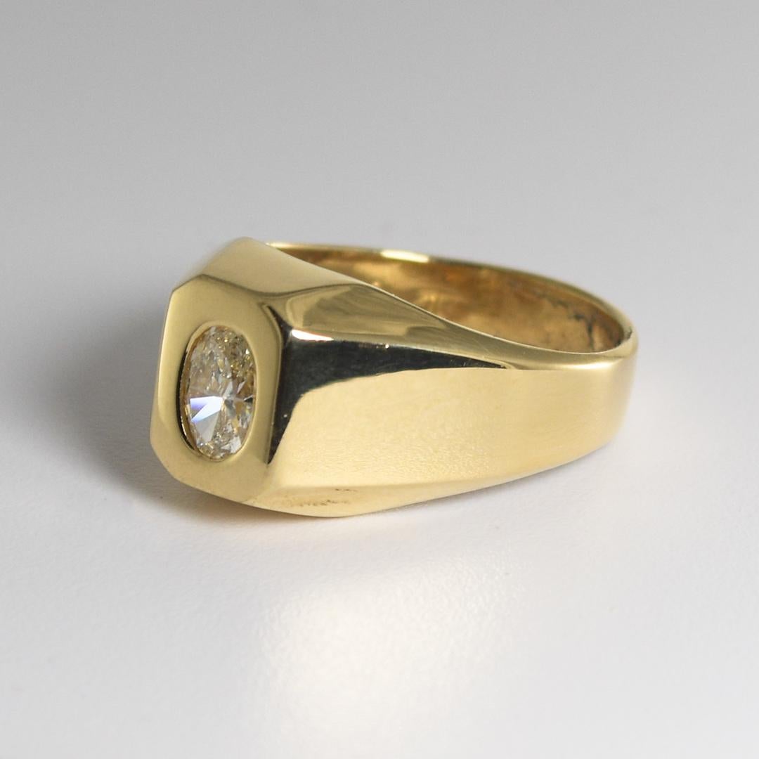 Anillo solitario de diamantes de oro amarillo de 18 quilates 0,50 ct 1