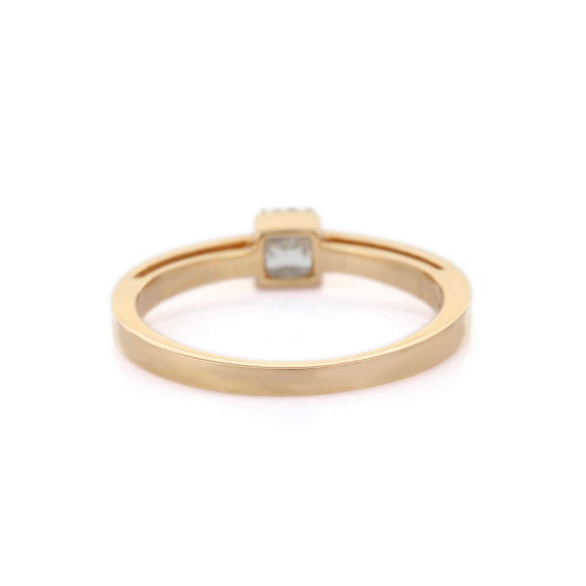For Sale:  18k Yellow Gold Natural Diamond Solitaire Ring 5