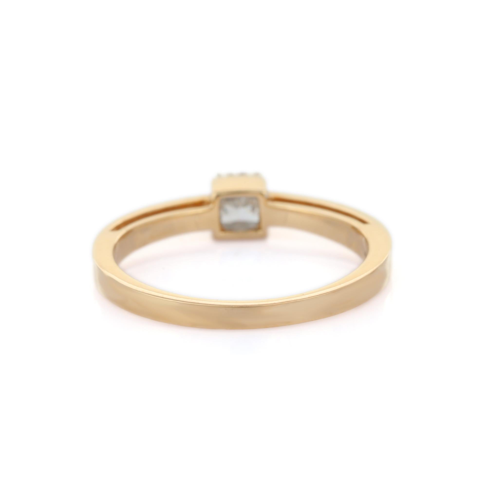 En vente :  Bague solitaire en or jaune 18 carats avec diamant naturel 5